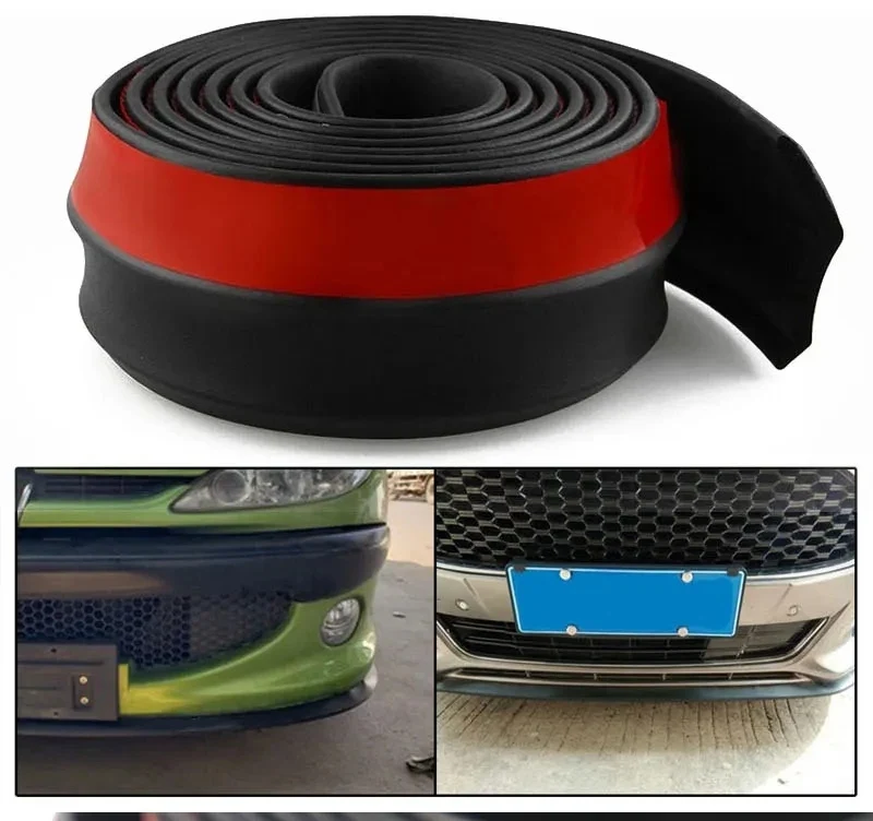 

Universal Car Front Bumper Lip Splitter Spoiler Rubber Skirt Protector BodyTrim Bumper Lip Strip Car Side Lip Exterior Mouldings
