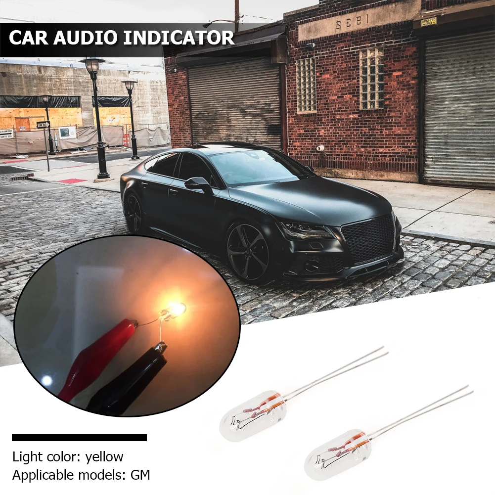 5pcs Car Audio Gear Indicator Light 14V 1.12W T5 Automobile Instrument Audio Gear Bulb Dashboard Yellow Light Car Part Ornaments
