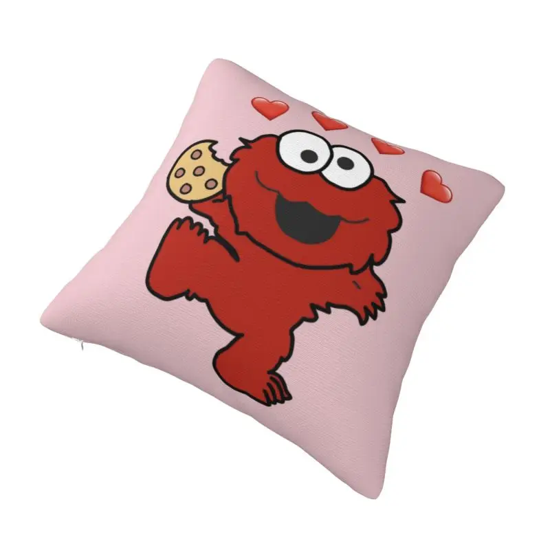 Custom Nordic Style Sesame Street Elmo Cushion Cover 40x40cm Velvet Pillow for Car Square Pillowcase