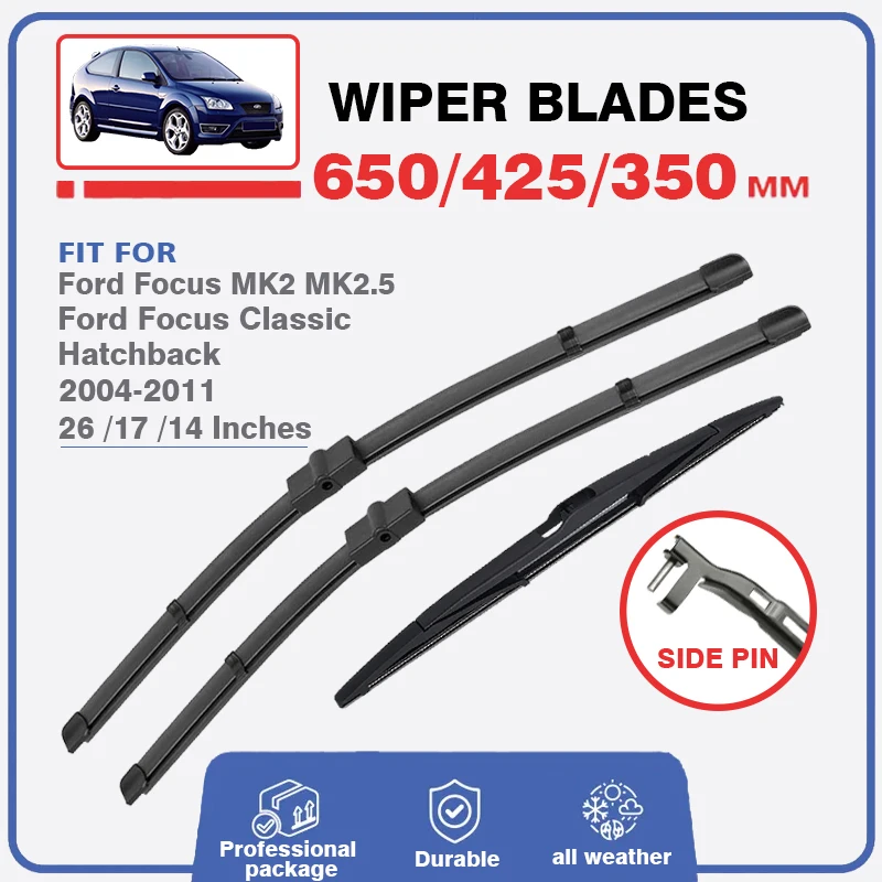 Car Front Rear Wiper Blades Set For Ford Focus 2 MK2 MK2.5 Classic 2005-2011 Hatchback Windshield Windscreen Window 26\