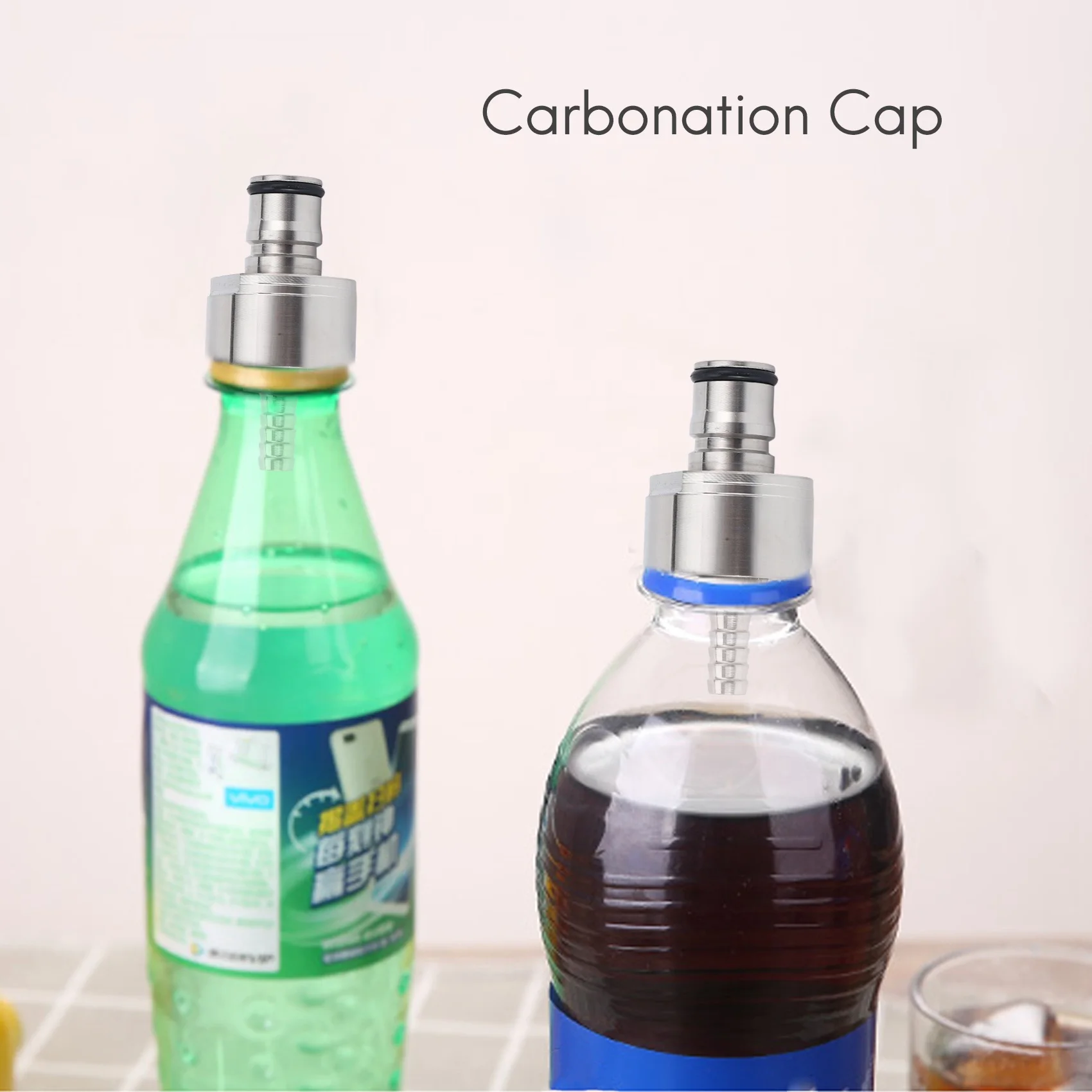 2Pcs/Lot 304 Stainless Steel Carbonation Cap 5/16 Inch Barb, Ball Lock Type, Fit Soft Drink PET Bottles, Homebrew Kegging