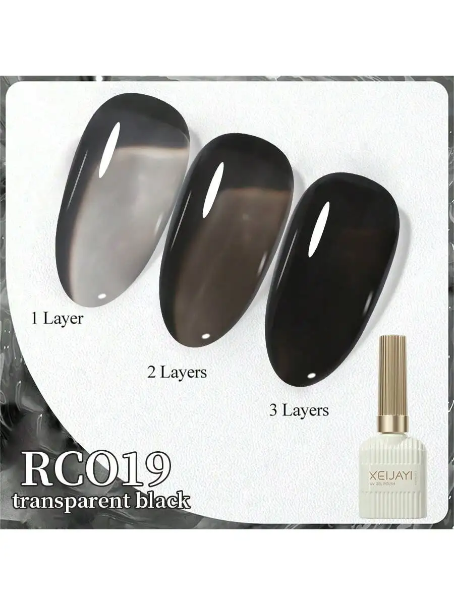 XEIJAYI 1 pieza de esmalte de uñas de Gel negro de 15Ml, arte de uñas para todas las estaciones, esmalte de uñas de Gel Led remojo, manicura de salón Diy para el hogar, regalos para uñas