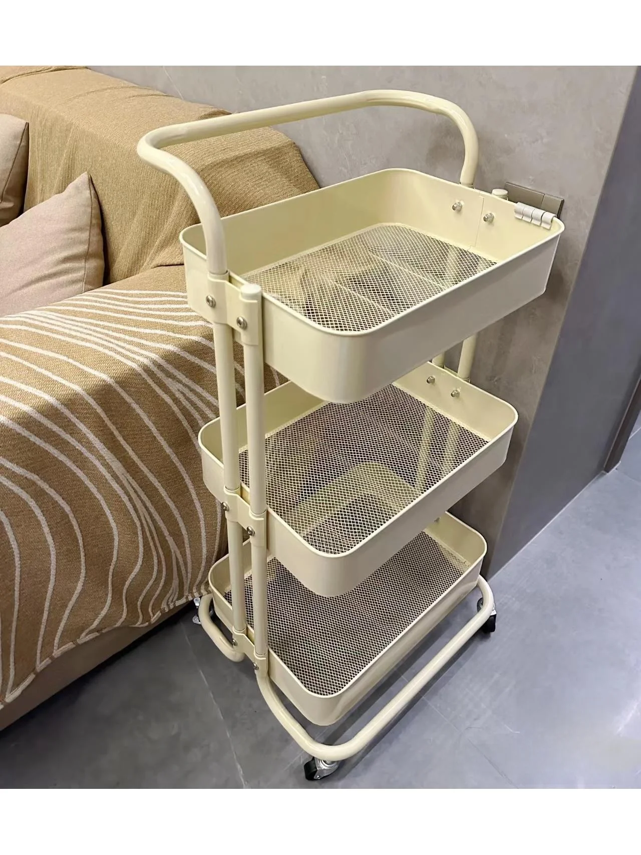 

Multi-Layer Mobile Storage Ra Kitchen Batoom Bedroom Bookelf Moving Cart Stand Carbon Steel Material Home Organization ...