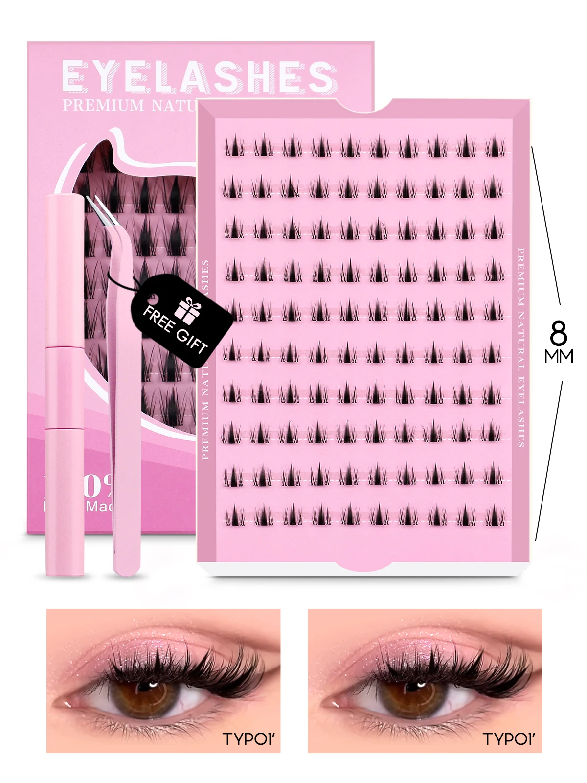 Manga Lashes Kit Natural Volume Cluster Eyelashes