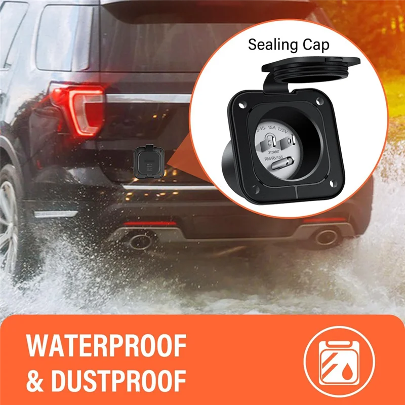 

AB33-15 Amp Shore Power Inlet Фланцевая вилка питания RV 2-полюсная 3-проводная вилка питания Shore для лодки для прицепа, лодки, фургона, навеса, вилка стандарта США