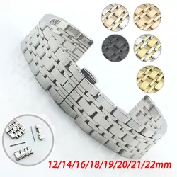 Curved End Solid Stainless Steel Watch Band 12mm 14mm 16mm 18mm 19mm 20mm 21mm 22mm Strap For Seiko For DW Universal Watchband