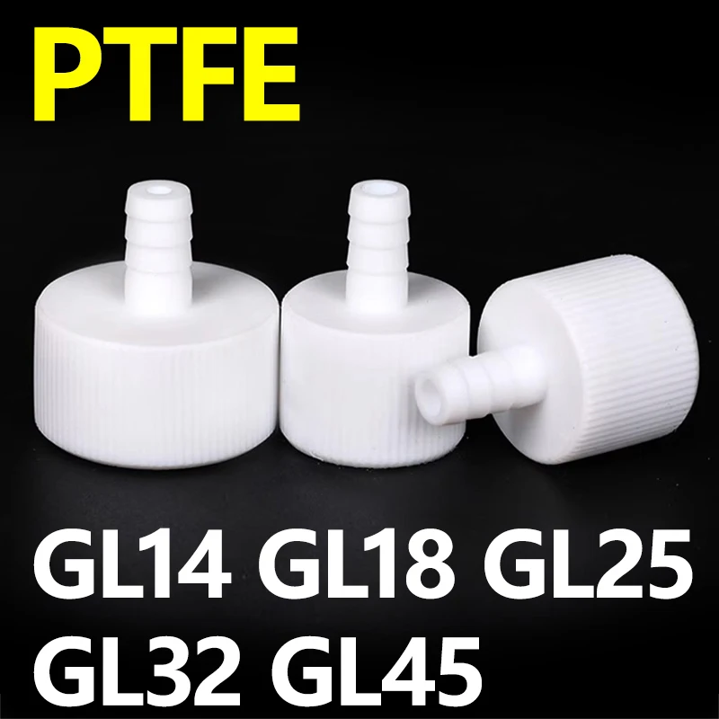 

Polytetrafluoroethylene bottle cap Pagoda connector 10mm GL14 GL18 GL25 GL32 GL45 Threaded port PTFE