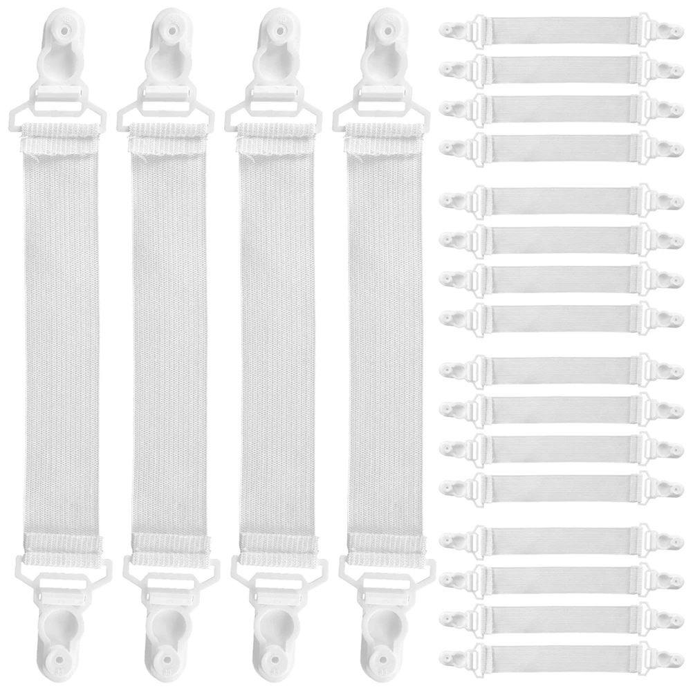 

20 Pcs Bed Sheet Clips Strap Mattress Blanket Holders Adjustable Firm Tight Sheets Place Heavy Duty Multifunction