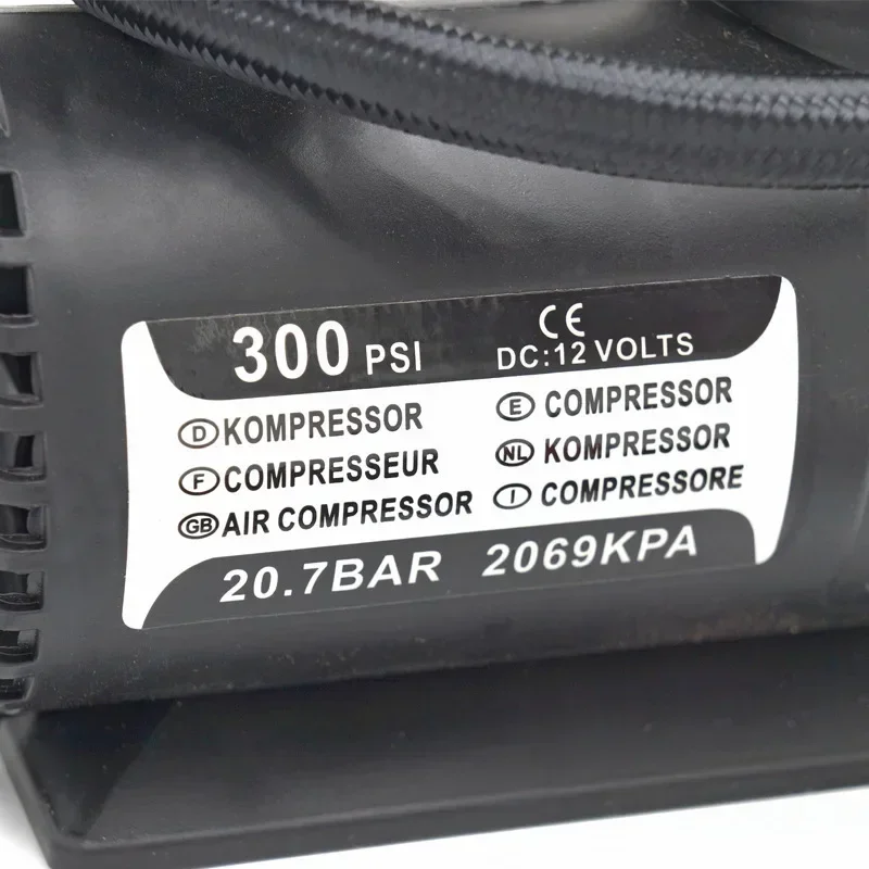 12V DC 300 PSI Car Tire Inflator, Compact Portable Air Compressor Pump with Cigarette Lighter Plug for Emergency Use view 5