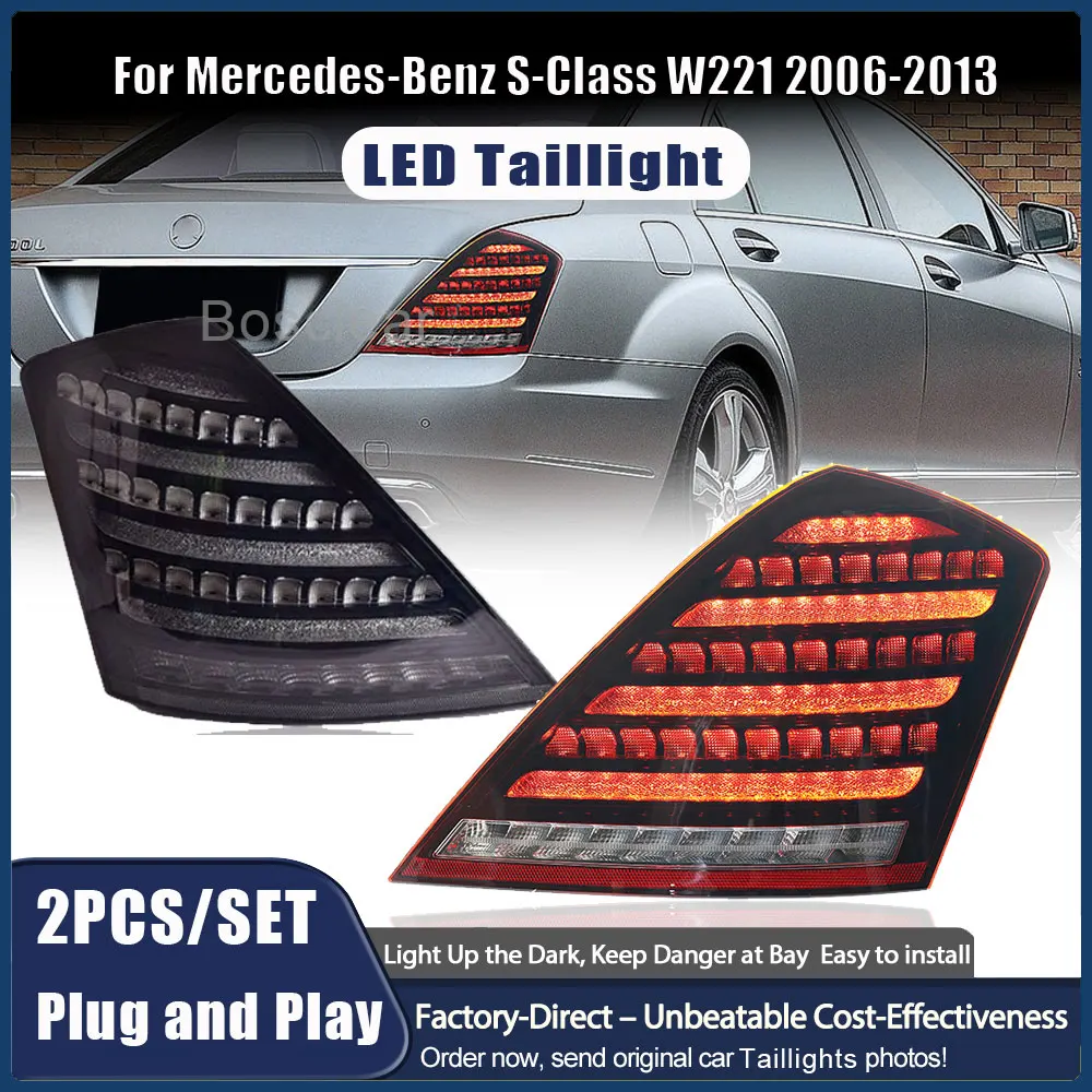 

Светодиодные задние фонари в сборе для Mercedes-Benz S Class W221 S250 S280 S30 S320 S350 2006-2013, указатель поворота, обратный тормоз Plug And Play