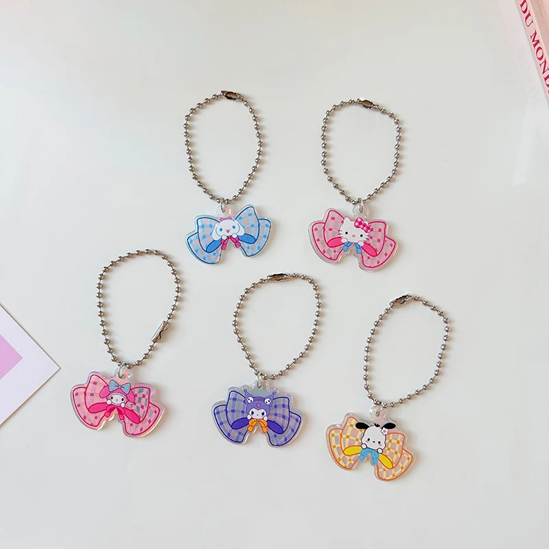 1PC Laser Bow Acrylic Cute Cartoon Sanrio Charm Jewelry Accessories Necklace Bracelet Earring Pendant DIY Craft Supplies