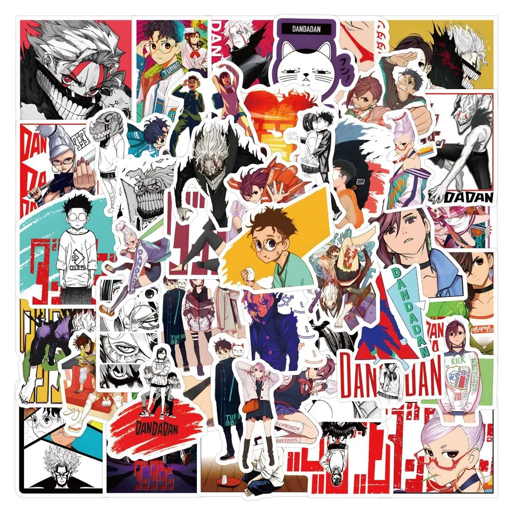 55PCS Anime Cartoon DANDADAN Graffiti Stickers for Bicycle Hand Account Pencil Case Decals