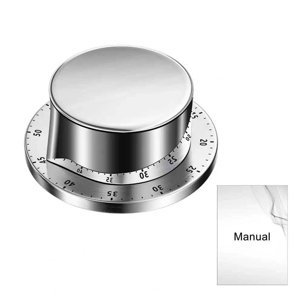 Cooking Timer Stainless Steel Mechanical Kitchen Timer Set Visual Countdown Cooking Gadgets for Students Magnetic for Study