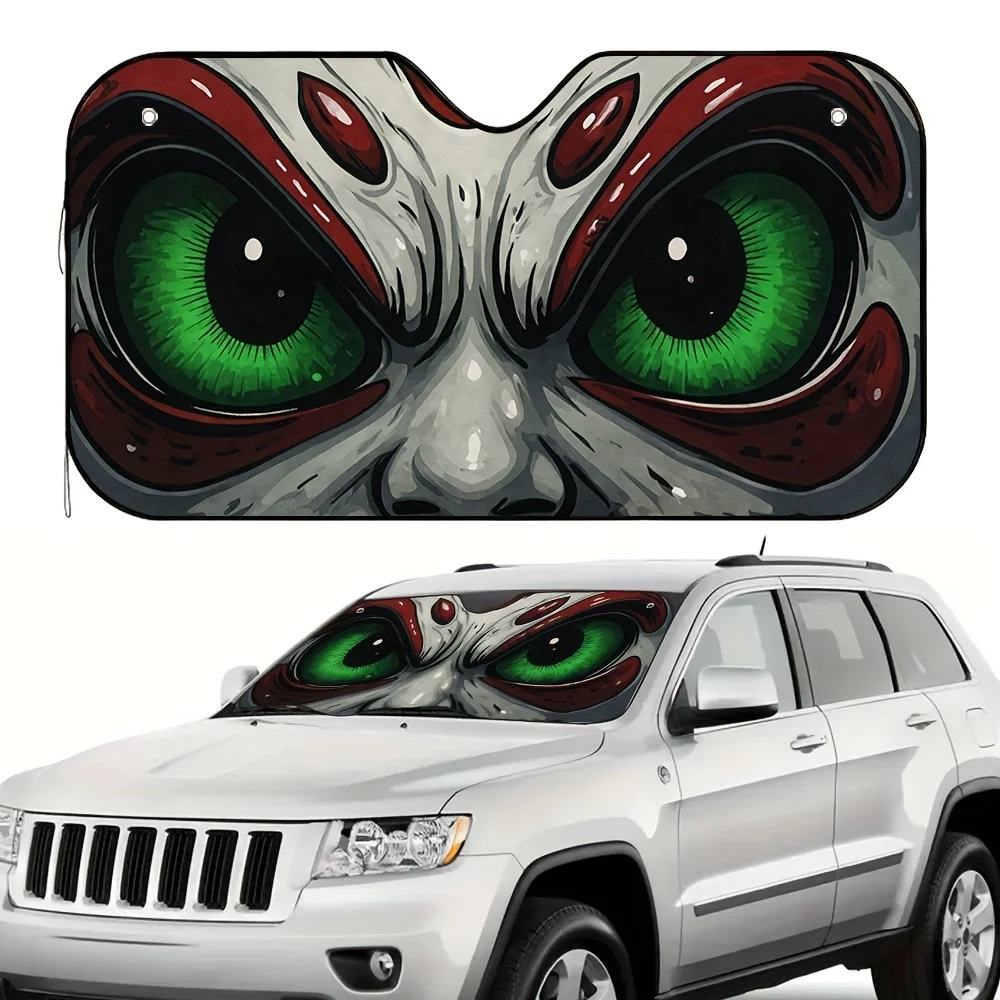 

1pc Green Eyed Fury Car Sun Visor, Blocks Strong Sunlight, Suitable For All Drivers, Enhances Comfort, Keeps The Car Cool