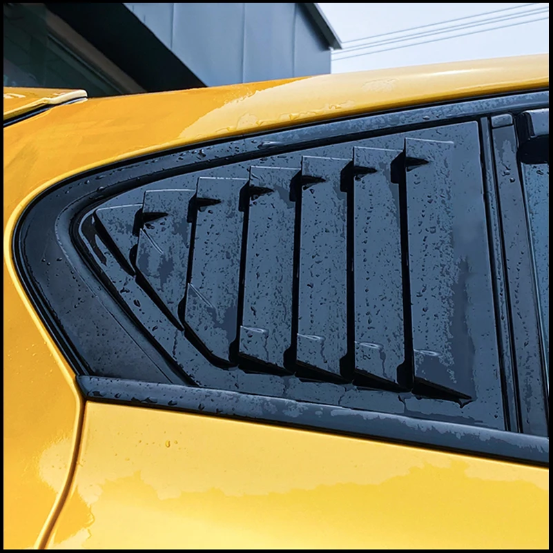 For Ford Focus 2019-2022 Rear Window Blind Shades Louver Vent Molding Cover Sticker Trim Car Styling Decorative Auto Accessories