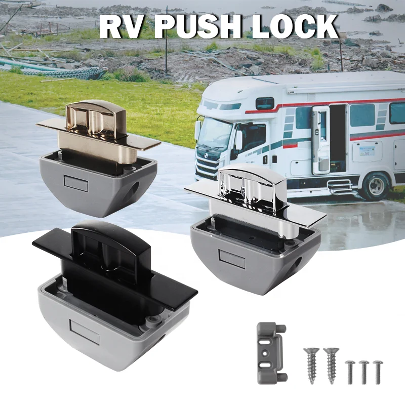 TYTXRV 40*13mm Square Push Button Lock RV Accessory Door Knob Latch for Cupboard & RV Camper Motor Home Caravan 10Pcs/Box