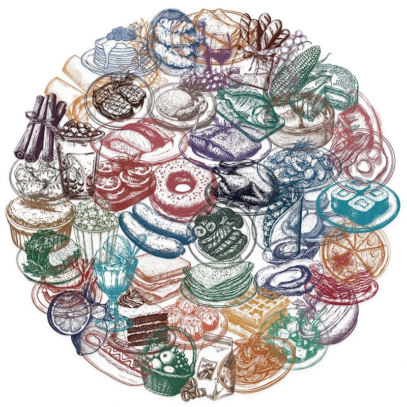 50PCS Retro Line Fo…