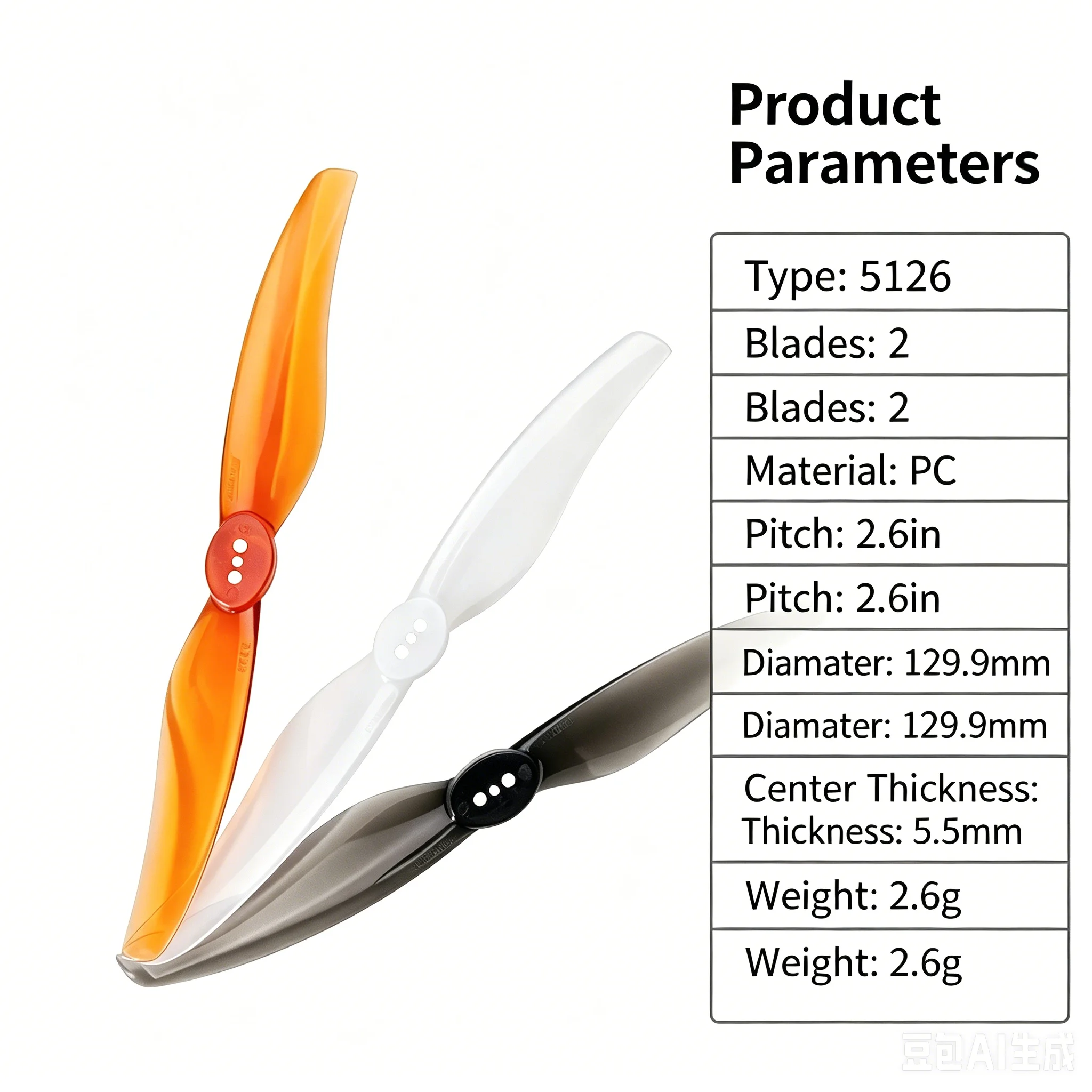 NEW 6-16Pairs /12-32pcs Gemfan 5126Propeller 5 inch 2 Blade CW CCW Props High Efficiency RC Helicopter FPV Accessory Spare Parts view 3