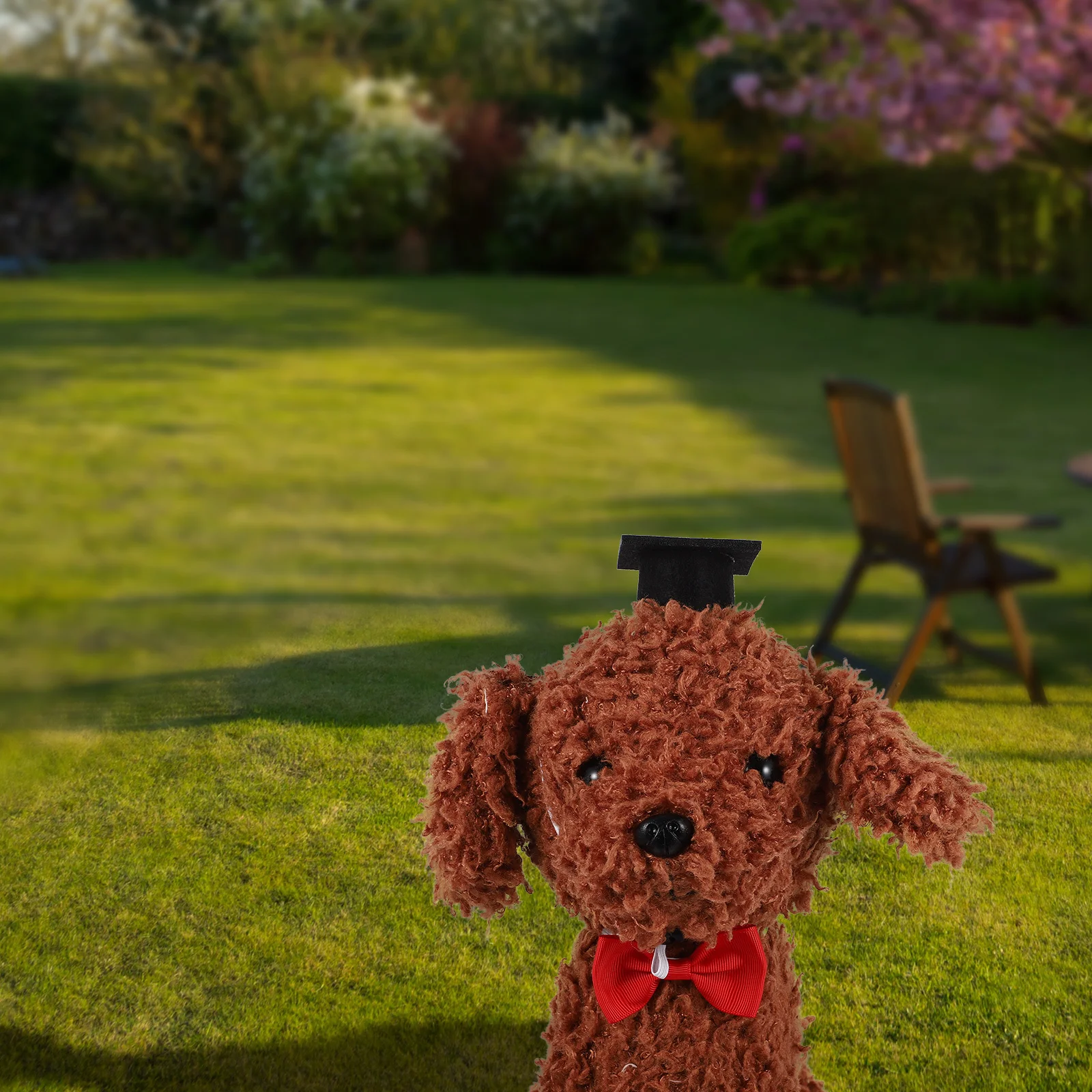 

4Pcs Pet Graduation Caps Adjustable Neck Tie Dog Graduation Hat Elegant Design Party Accessory Dog Hat Pet Cap