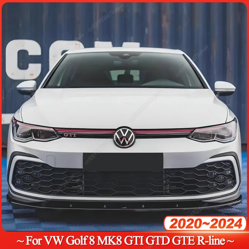 

Передний бампер в стиле Maxton, спойлер, сплиттер для Volkswagen Golf MK8 Golf 8 GTI GTD GTE R-Line 2020-2024, накладки на подбородок для передней губы