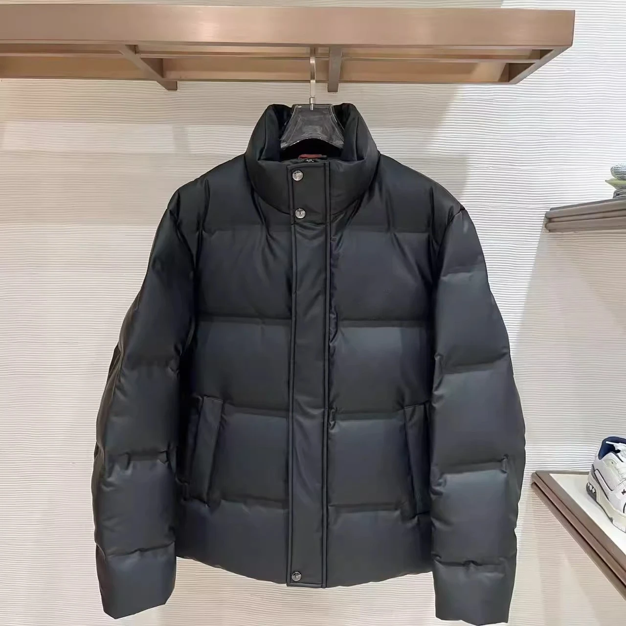 

Italian LP embroidered old money style men's stand-up collar down jacket