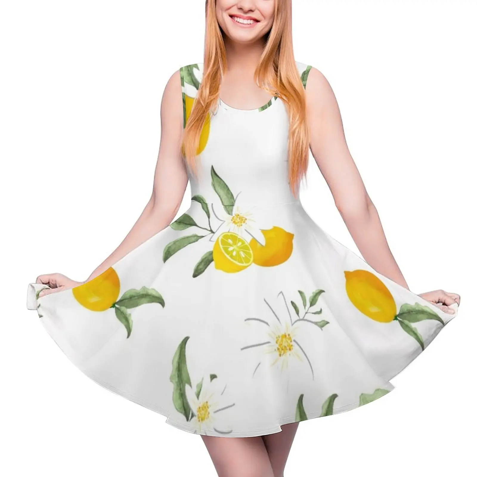 

Summer, citrus Mediterranean style mosaic ,lemon fruit pattern Sleeveless Dress women clothes clothing women summer 2024