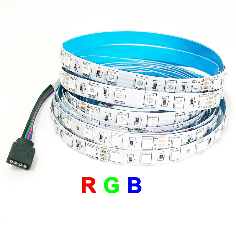 5M 300LEDs su geçirmez RGB LED şerit 5050 DC12V 60LEDs/M esnek ışık kemer Led şerit bant ev dekorasyon 24V RGBW lamba şeritleri