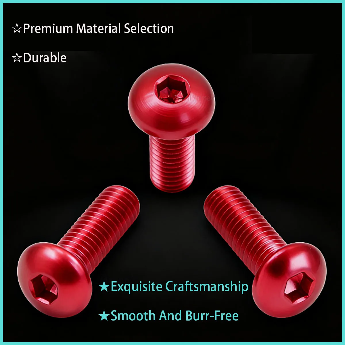 M3-M6 الألومنيوم المقبس غطاء مسامير ألين عرافة البراغي زر رئيس الأحمر الداكن أنودة السحابات