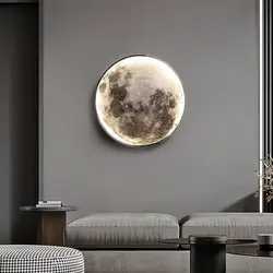LED Wall Light Remote Dimming Moon Earth Wall Light Modern New Study Room Bedroom Corridor Apartment Villa Lighting Decoration