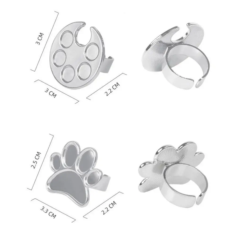 새로운 금속 미니 네일 아트 컬러 팔레트, 귀여운 원형 및 발자국 혼합, UV 젤 링, 네일 폴리시 실버 매니큐어 도구, 3 개