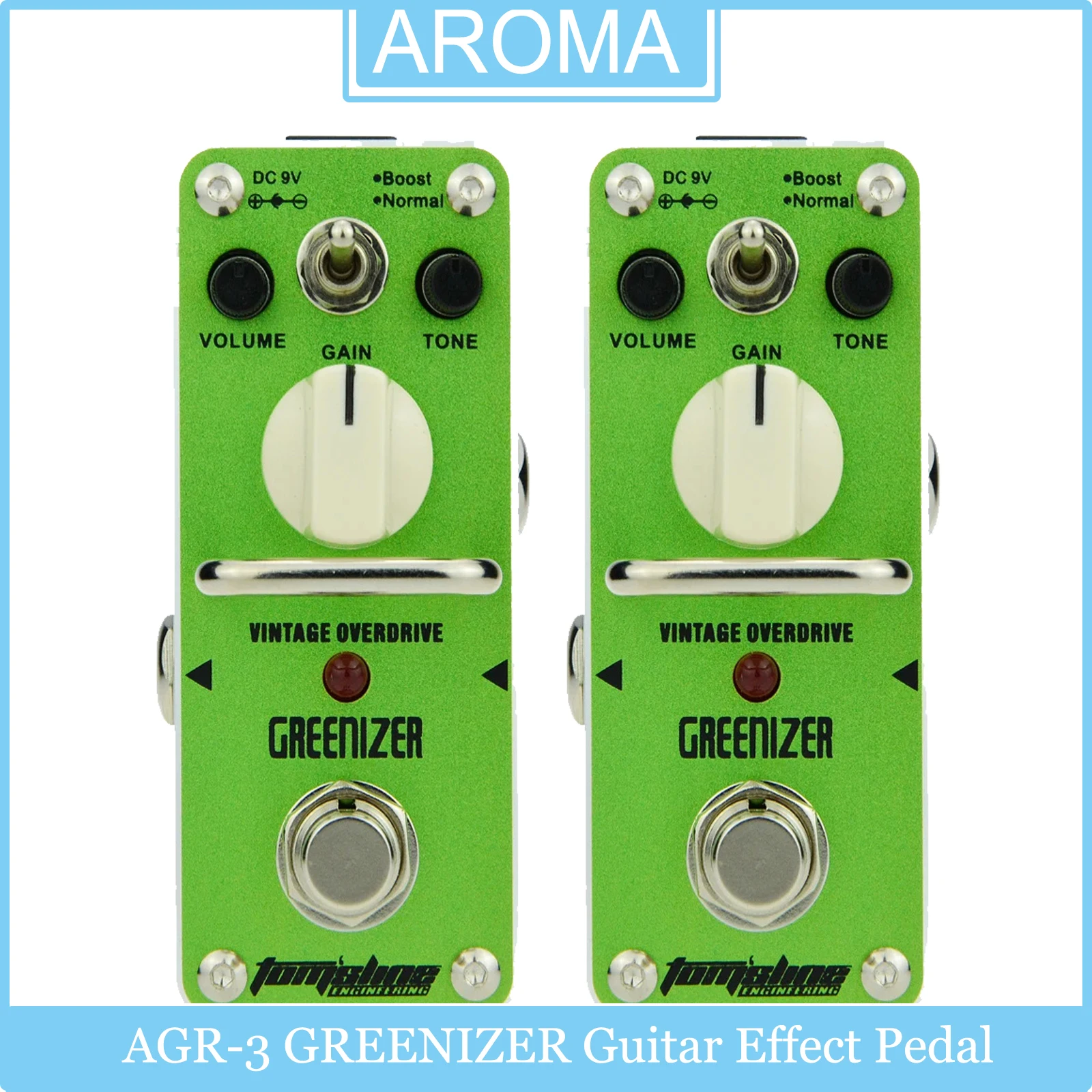 

AROMA AGR-3 Greenizer педаль эффектов для электрогитары винтажная мини-аналоговая педаль эффектов Overdrive True Bypass аксессуары для гитары