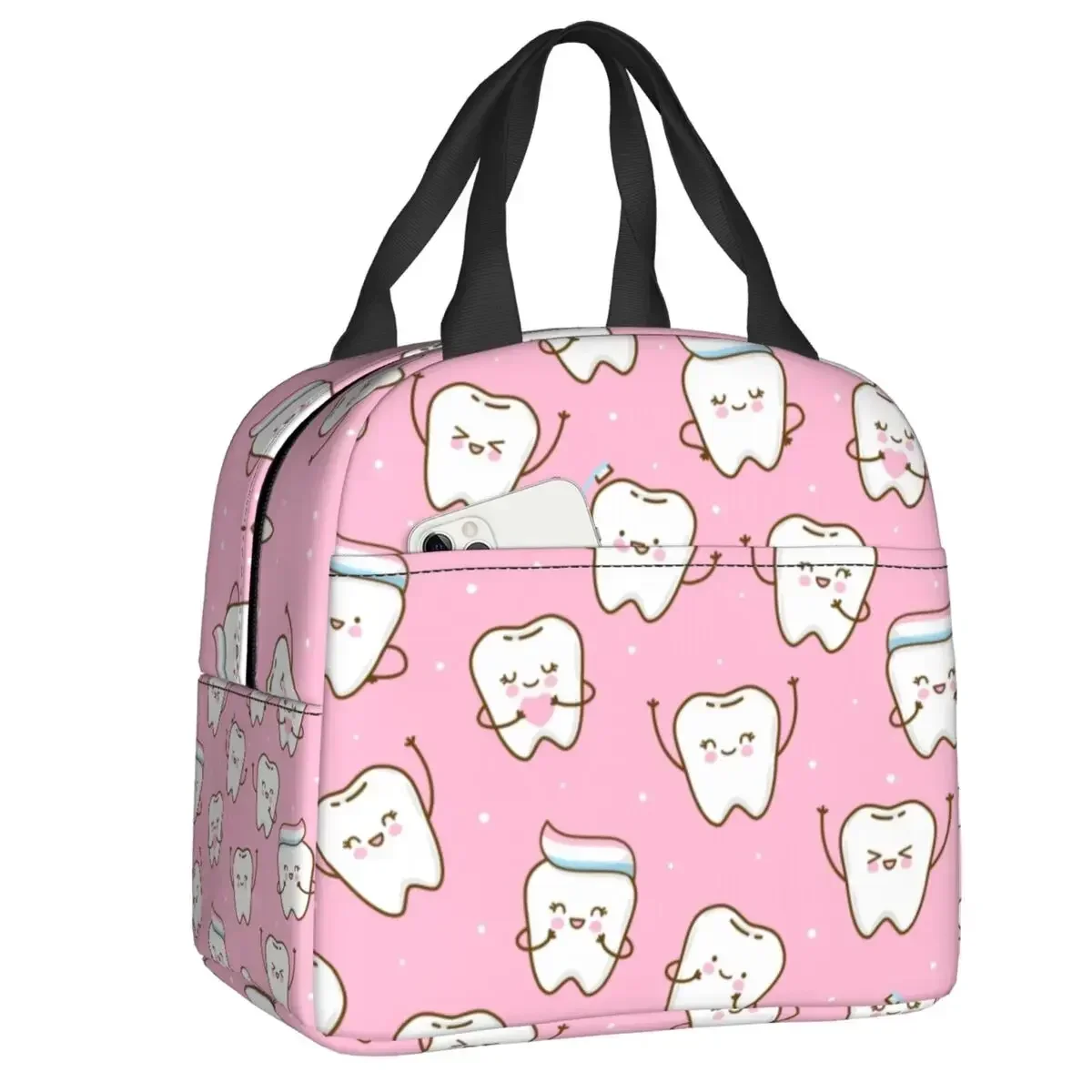 

Dentist Cute Pattern Insulated Lunch Bags for Men Women Tooth Medical Resuable Cooler Thermal Food Lunch Box for Kids School