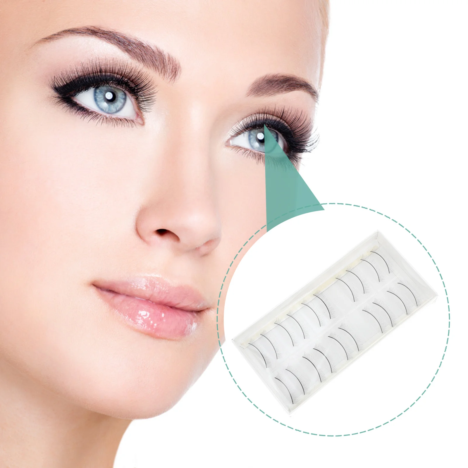 연습용 속눈썹 10쌍, 자연스러운 긴 모양의 시뮬레이션 인조 속눈썹, 속눈썹 연장 연습용 속눈썹 스트립