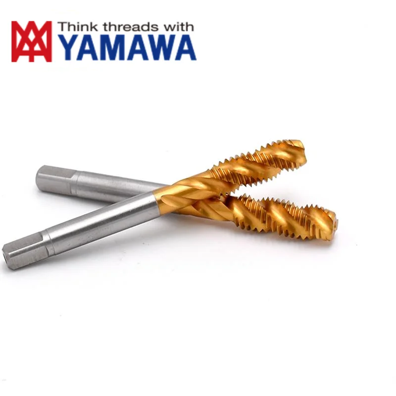 1PCS YAMAWA Metric Fine Spiral Fluted Tap With Tin M1.4X0.2 M1.6M1.7M1.8M2 M2.5M3M3.5M4M5M6M7M8X0.75M9Machine Spiral Pointed Tap