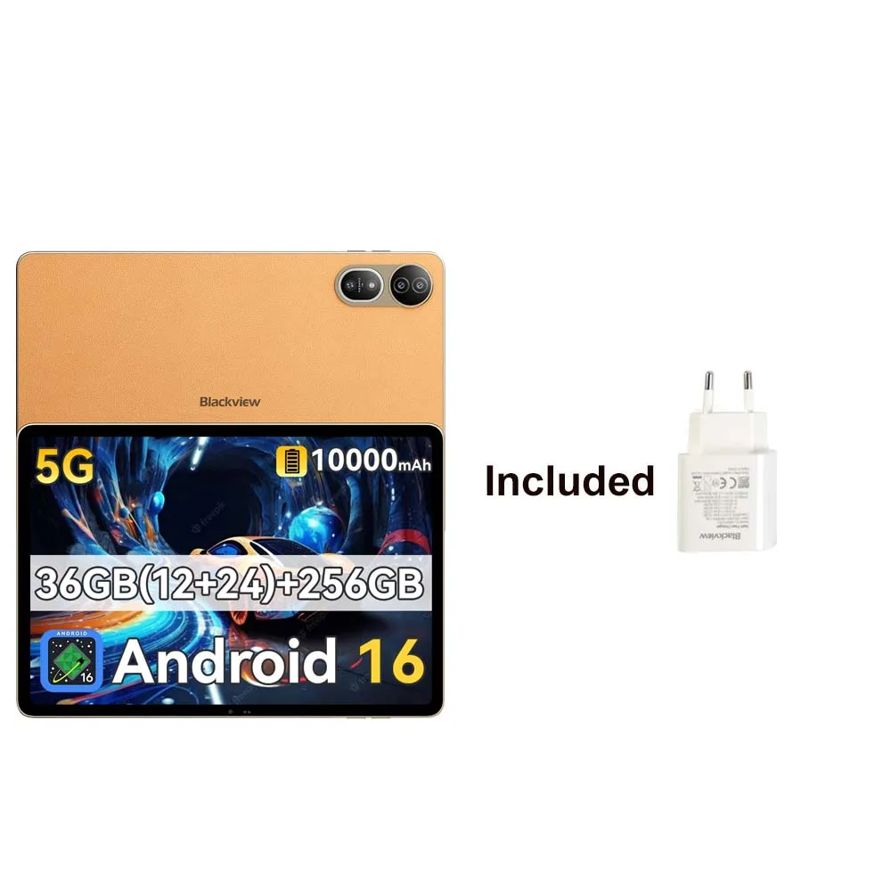 [Versand aus Polen] [Ohne EU-Ladegerät] Tablet Blackview MEGA 12, 12 GB + 256 GB, 12,2" 2.4K 120 Hz Display, 50 MP + 13 MP Kamera, 10000 mAh Akku, 5G