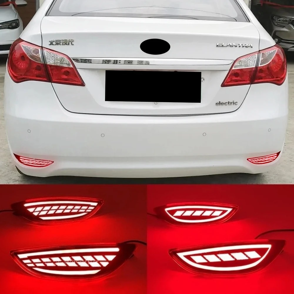

1 Set For Hyundai Accent/Verna/Solaris 2008-2015 For Brio LED Rear Bumper Light Tail Reflector Brake Fog Lamp turn signal
