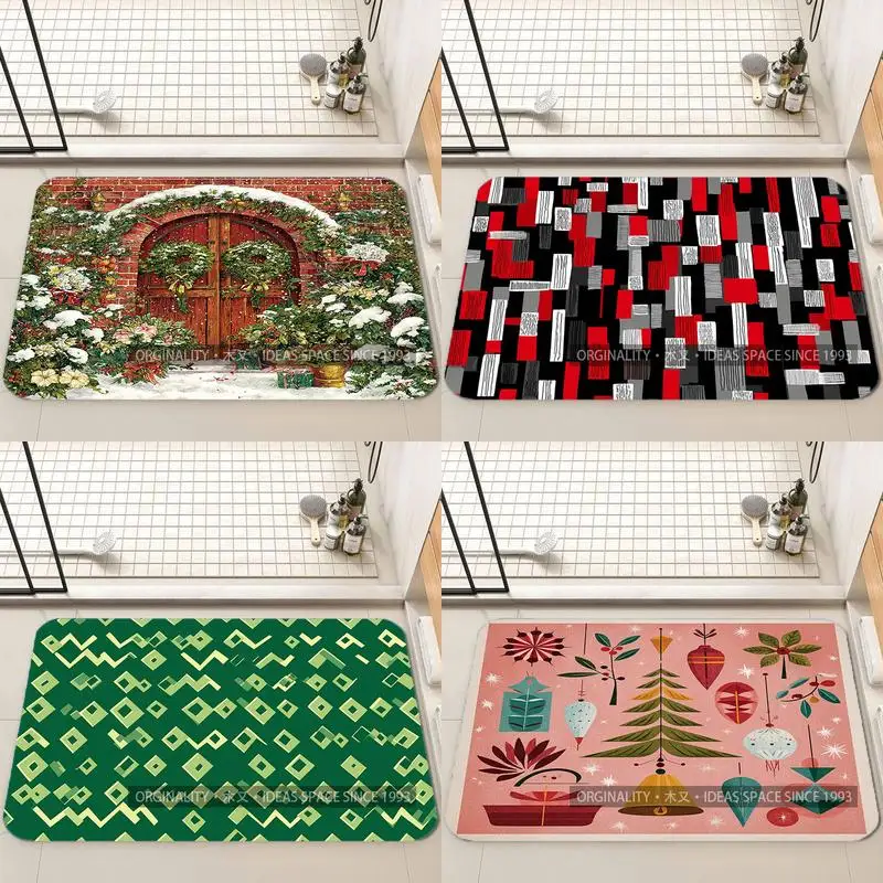 

Christmas Door Pattern Mat Living Room Decoration Home Sofa Non-Slip Carpet Study Bedroom Tatami Children'S Soft Floor Mat