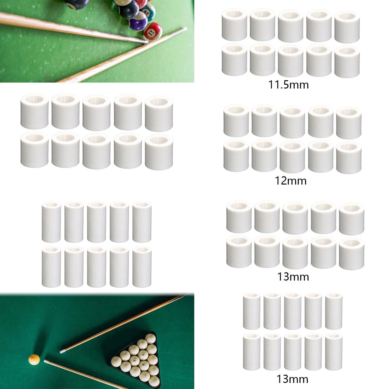 

10x наконечники для бильярдного кия, аксессуары для ремонта снукерного кия, легко устанавливается