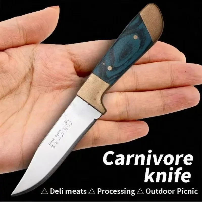 1PC mini portable fruit knife, sharp high-hardness meat knife with sheath, multi-purpose steak knife and BBQ knife