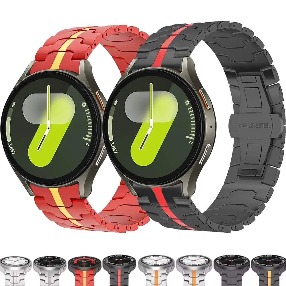 Cinturino in metallo per Samsung Galaxy watch 7 6 5 4 44mm 40mm cinturino comodo e traspirante per Samsung Galaxy watch 6/4 Bracciale classico