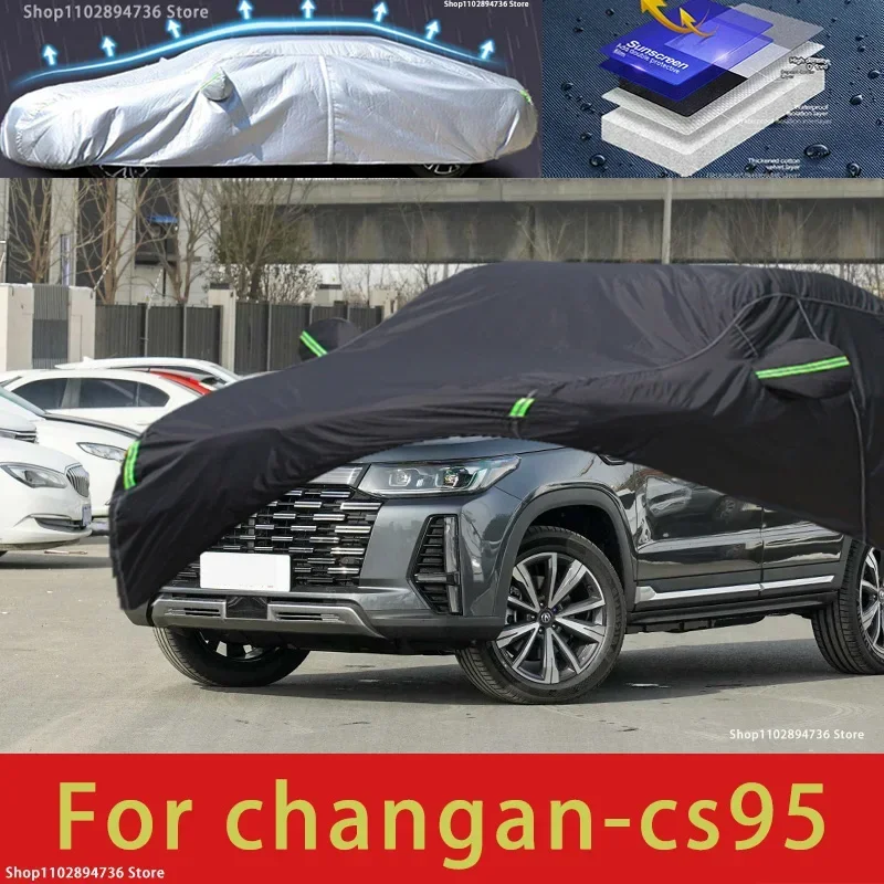 

For changan cs95 fit Outdoor Protection Full Car Covers Snow Cover Sunshade Waterproof Dustproof Exterior black car cover