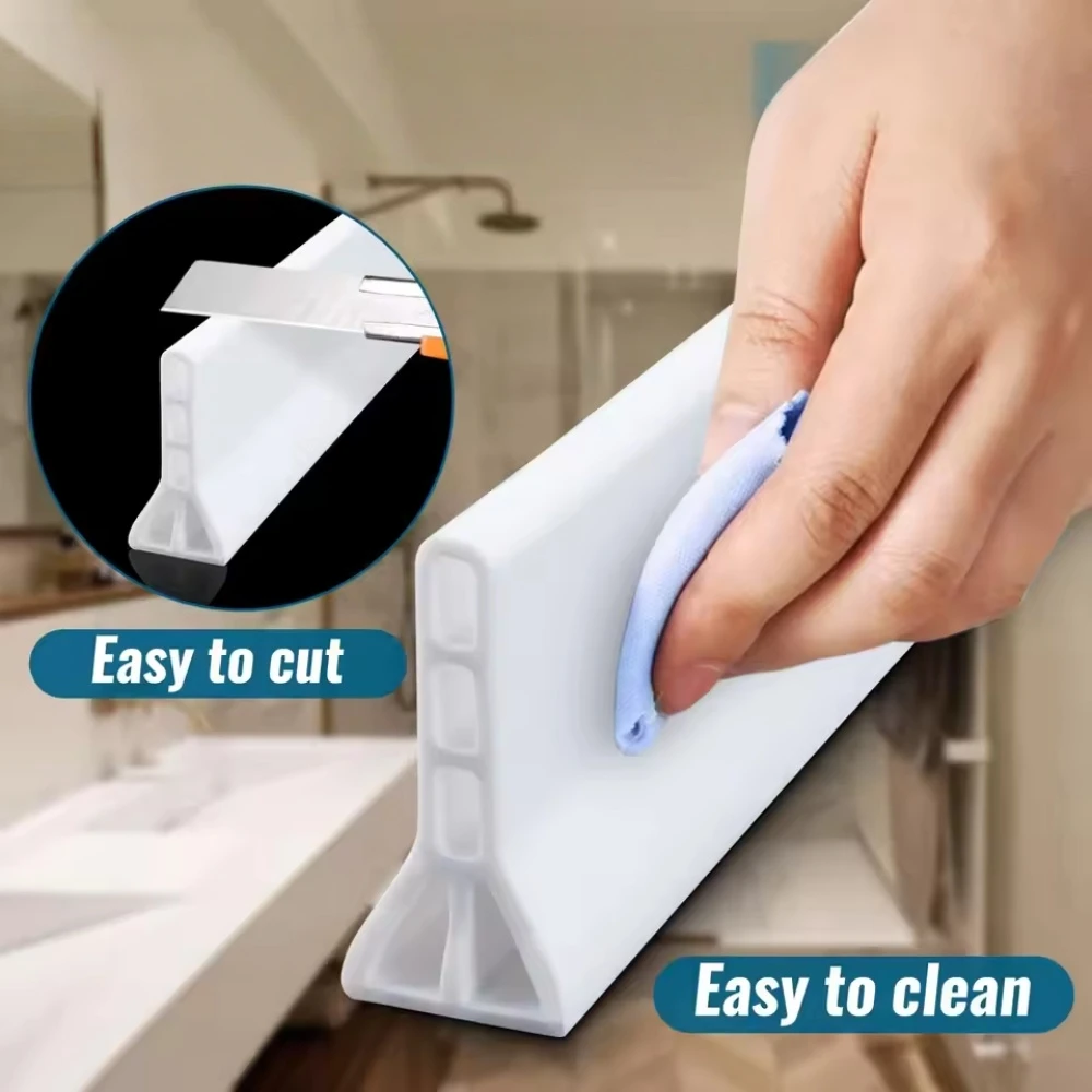 1 قطعة 1 متر/39.37in لتقوم بها بنفسك دش حاجز المياه سيليكون انحناء المياه الاحتفاظ قطاع ل عتبة باب الحمام حاجز الفيضانات #1