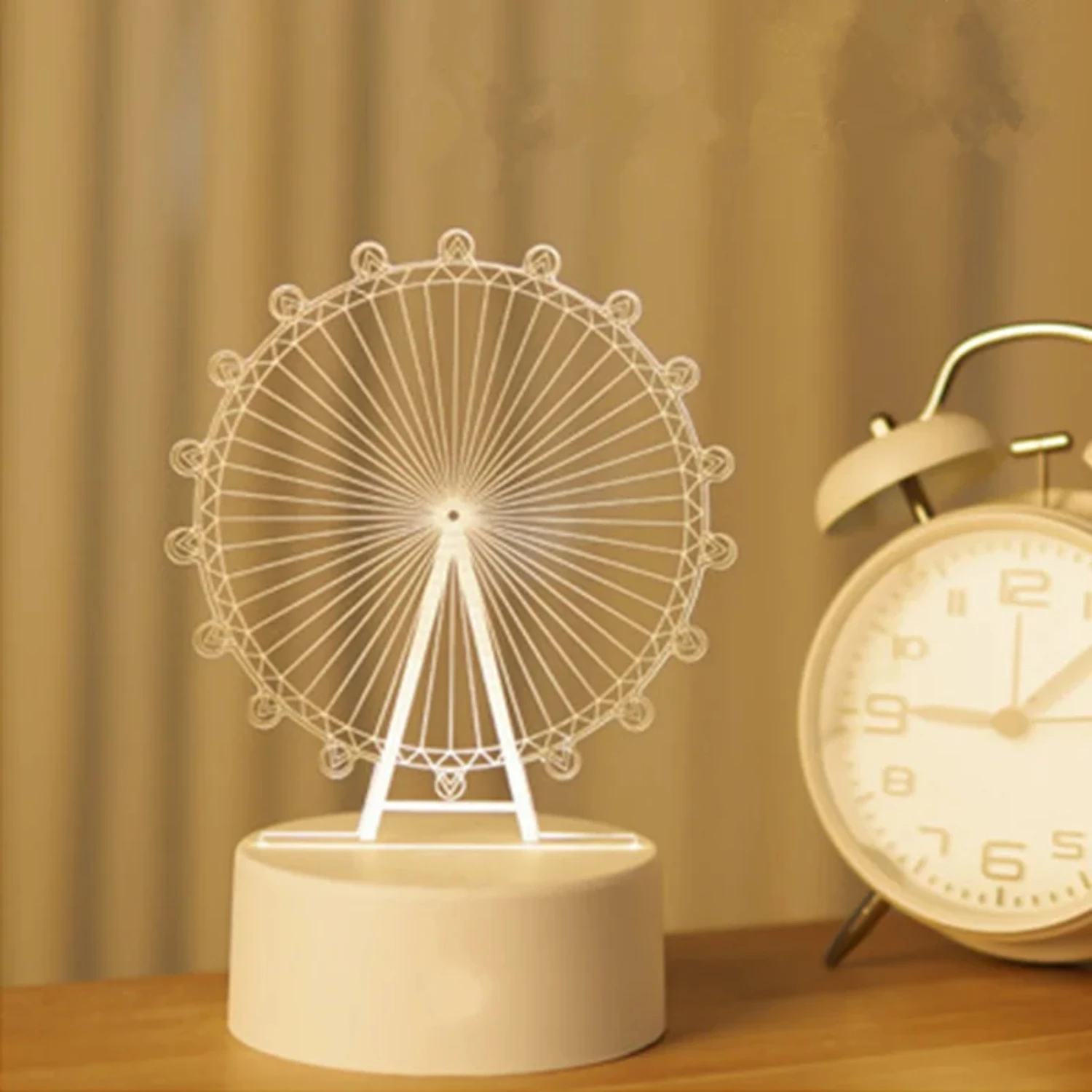 Veilleuse LED 3D pour la décoration de la chambre à coucher, éclairage de la chambre à coucher, éclairage du paupières, décoration de Noël, jour de Léon, nouveau