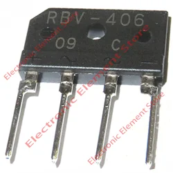 2PCS RBV-406 Rectifier Bridge 4A 600V ZIP-4