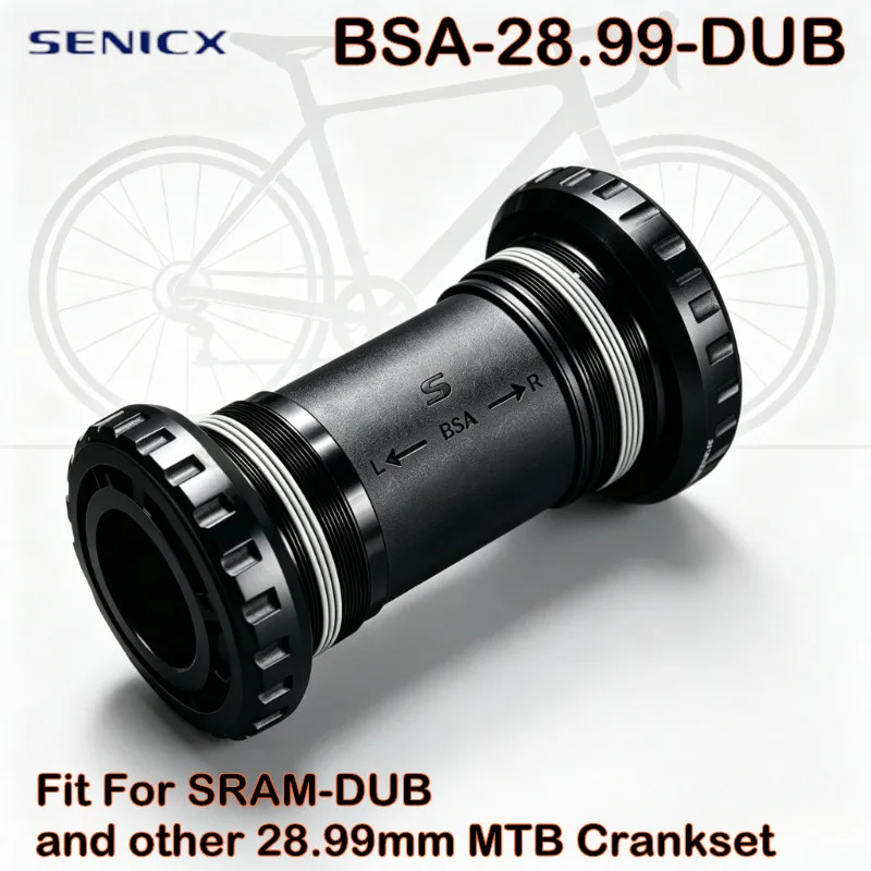 Центральный подшипник SENICX BSA для велосипедов MTB, стальной, с резьбой 68/73, совместим с шатунами SRAM DUB, запчасти для велосипедов, центральный механизм