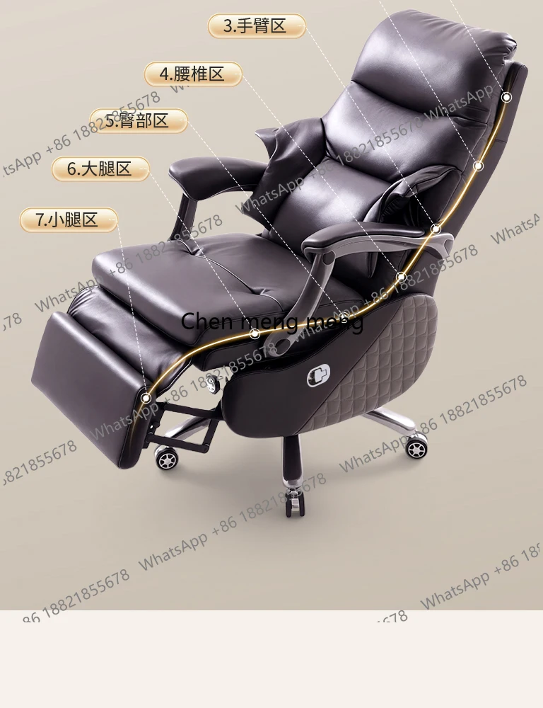 Genuine Leather Chair Boss Electric New Motor Massage Executive Cover Electric Recliner Office Chair Sillas Mecedoras Adultos