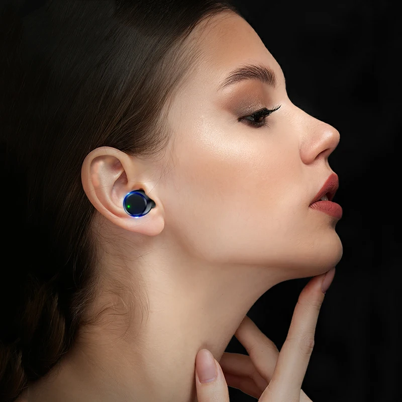 NVAHVA-Fone de ouvido Bluetooth sem fio com estojo de carregamento, fone mãos livres para iPhone, Android, Smart Phone Driving