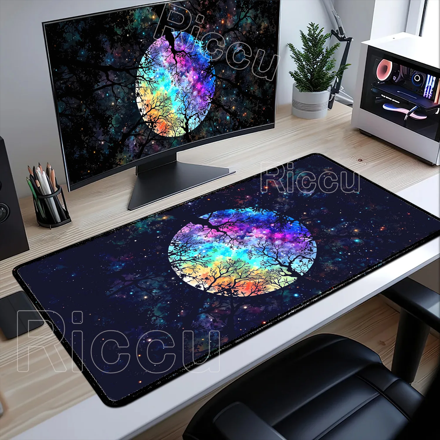 Large Art Moon Landscape Mouse - Desk Setup Natural recension och pris
