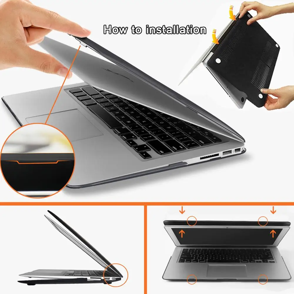 KK&LL Matte Hard Shell  Laptop Protector case + Keyboard Cover For Apple MacBook Air Pro Retina 11 12 13 15