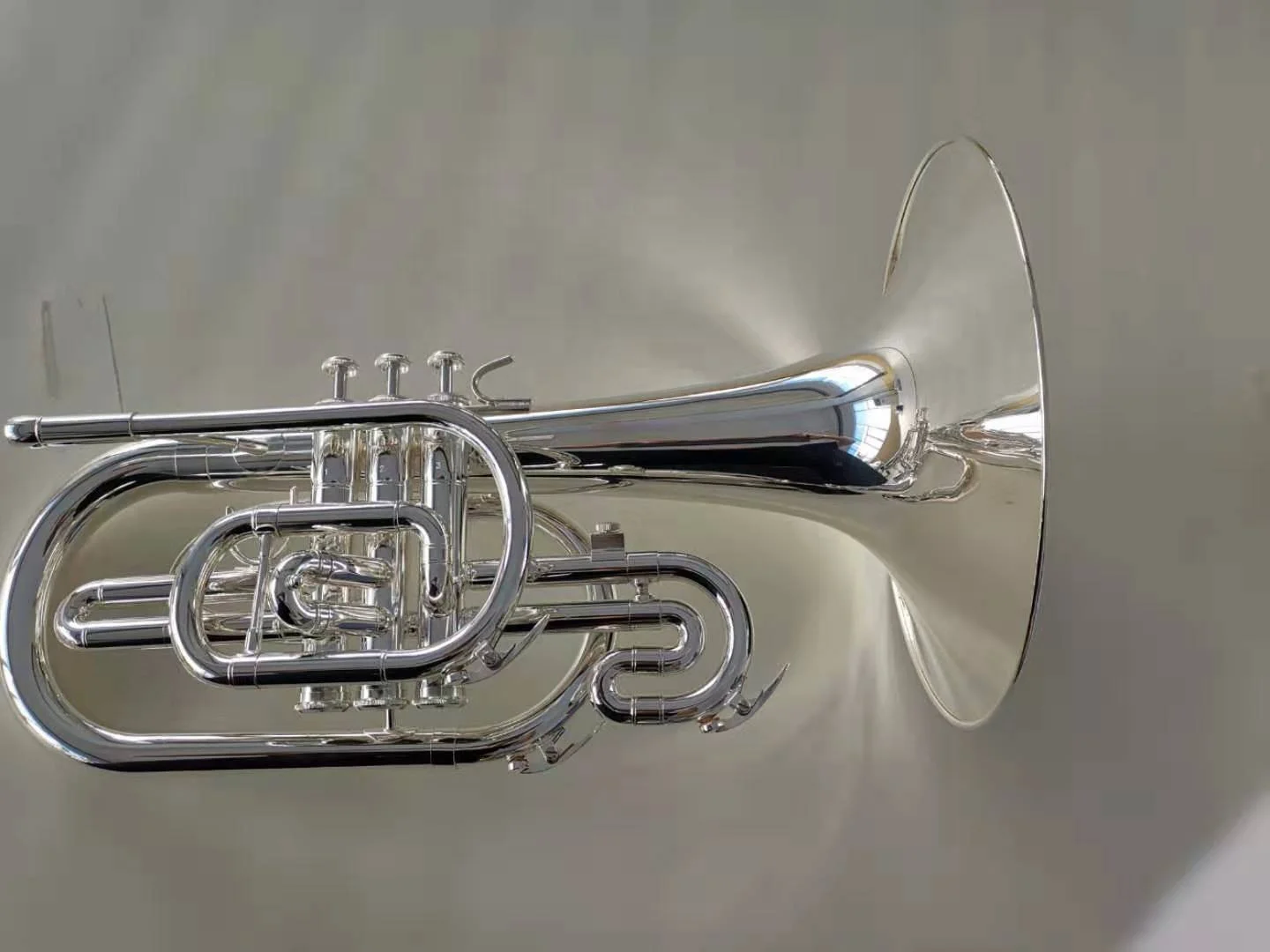 High Grade Gold Lacquer F Key Marching Mellophone With 3 Stainless Steel Pistons (JMM-510)